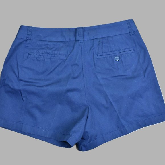 J.CREW Chino Shorts 14 Blue Zip Front Cotton Machine Wash Bin 6 NWOT - Picture 3 of 4